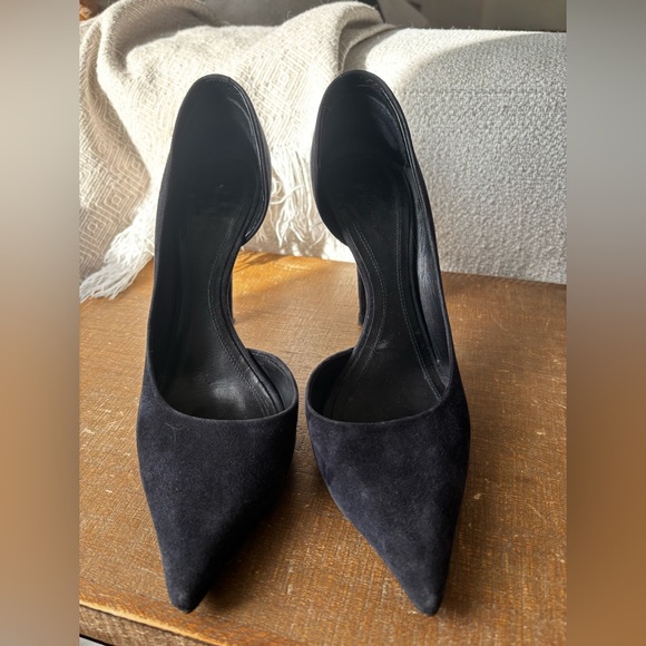 Celine D\'orsay suede pumps